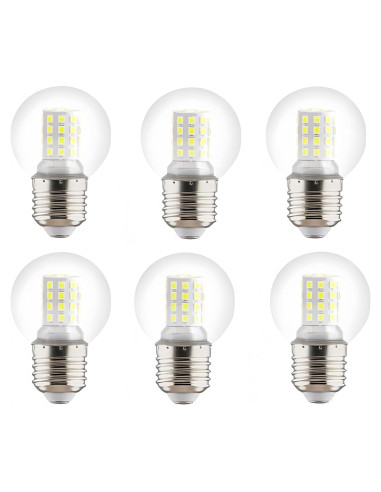 Bombilla LED G45 9W JKLcom E26/E27 Luz Diurna 6000K Paquete 6