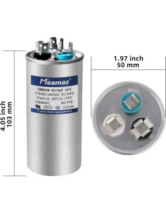 Capacitor Doble Arranque Meamaz 45+5uF 370/440V 50/60Hz 2