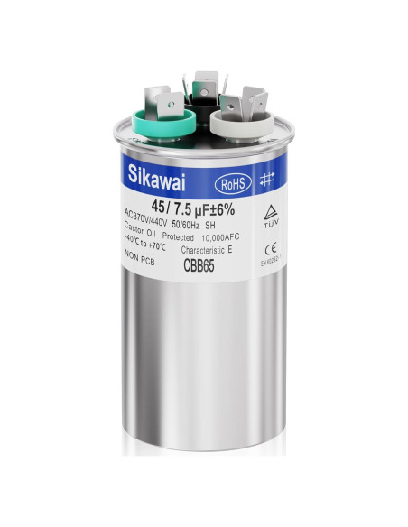 Capacitor CBB65B 45/7.5uF 370/440V Sikawai para Aire Acondicionado Capacitor CBB65B 45/7.5uF 370/440V Sikawai para Aire Acondicionado