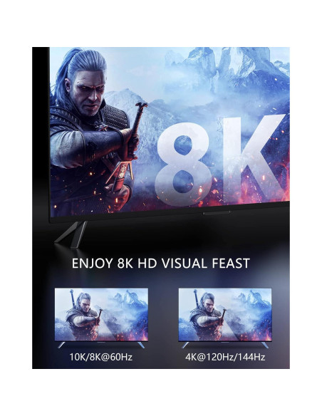 Cable HDMI 8K Stouchi 2.44m 48Gbps Alta Velocidad Cable HDMI 8K Stouchi 2.44m 48Gbps Alta Velocidad