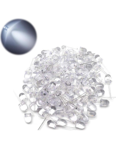 100 Diodos LED Blancos 10mm Yootop para Proyectos DIY