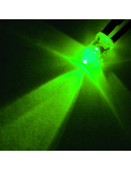 10 LEDs Pre Cableados 3mm Verde uxcell - 20cm DC 3-5V 10 LEDs Pre Cableados 3mm Verde uxcell - 20cm DC 3-5V