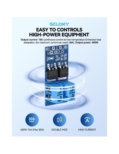 Módulo Controlador de Velocidad MOSFET Seloky 6PCS 15A 400W