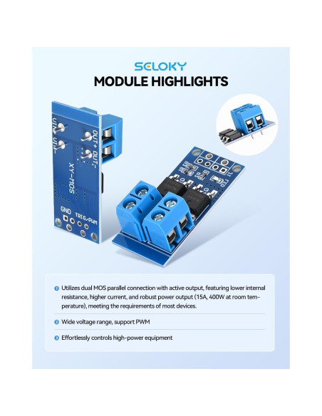 Módulo Controlador de Velocidad MOSFET Seloky 6PCS 15A 400W Módulo Controlador de Velocidad MOSFET Seloky 6PCS 15A 400W