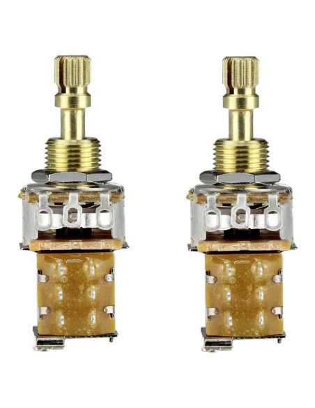 FLEOR Potenciómetros de Guitarra A500K Push Push Cortos 2pcs FLEOR Potenciómetros de Guitarra A500K Push Push Cortos 2pcs