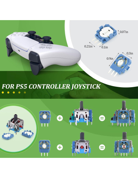 10 Potenciómetros de 2K3 Ohmios YWLRONG para Joystick PS5 Azul 10 Potenciómetros de 2K3 Ohmios YWLRONG para Joystick PS5 Azul
