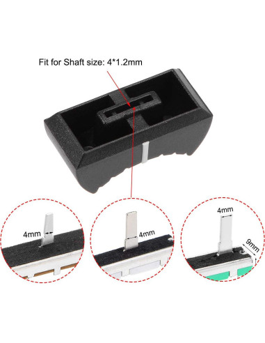 Perillas Planas de Potenciómetro uxcell 10 Pcs 4x1.2mm Negras