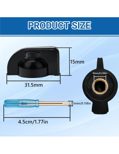 Perillas de Potenciómetro DROK 6mm Negras - Paquete de 10