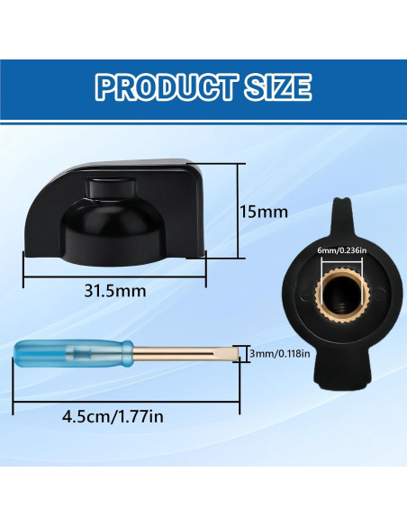 Perillas de Potenciómetro DROK 6mm Negras - Paquete de 10 Perillas de Potenciómetro DROK 6mm Negras - Paquete de 10