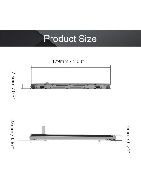 Potenciometro Deslizante Fielect 10K Ohm 5 Piezas 128mm Potenciometro Deslizante Fielect 10K Ohm 5 Piezas 128mm