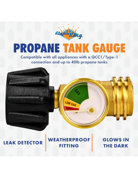 Medidor de Nivel de Tanque de Propano Flame King con Dial Brillante Medidor de Nivel de Tanque de Propano Flame King con Dial Brillante