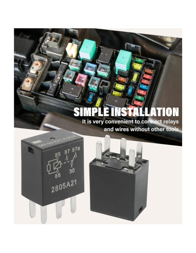 Relé Automotriz RACOONA 5 Pines 12V 30A G8V-RH-1C7T-R-DC