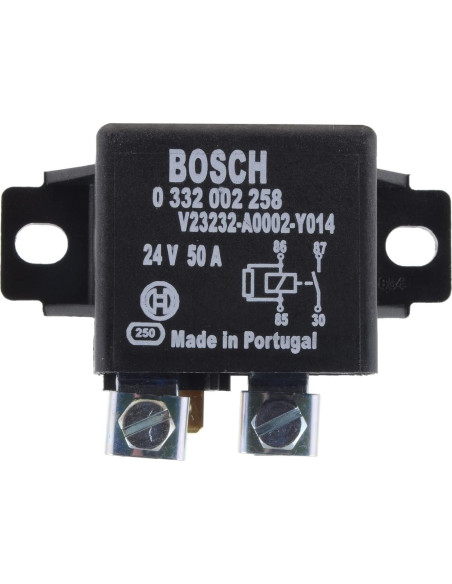 Relé de Potencia Bosch 24V 50A Normal Abierto con Soporte Relé de Potencia Bosch 24V 50A Normal Abierto con Soporte