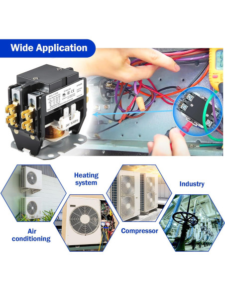 Contactor Dreyoo 24V 40A 2 Polos para Aire Acondicionado Contactor Dreyoo 24V 40A 2 Polos para Aire Acondicionado