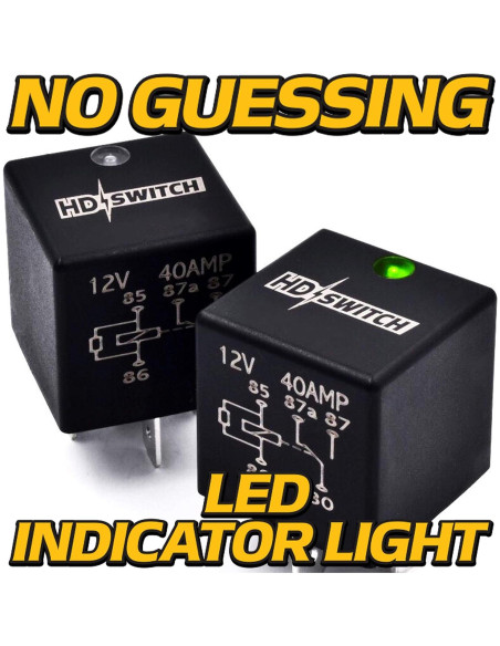 Relé HD Switch Mejorado 12V 40A con LED y Grasa Dielectrica Relé HD Switch Mejorado 12V 40A con LED y Grasa Dielectrica