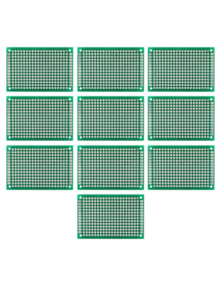 10 Placas PCB Doble Lado 4 x 6 cm Eujgoov Prototipado DIY 10 Placas PCB Doble Lado 4 x 6 cm Eujgoov Prototipado DIY