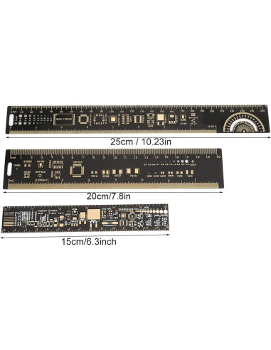 Regla de Placa de Circuito Impreso Hyuduo 25cm 3PCS Multifuncional