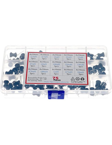 Kit de Inductores Choke 75 Pcs 2.2uH a 10mH JTLABSEJFIFJ