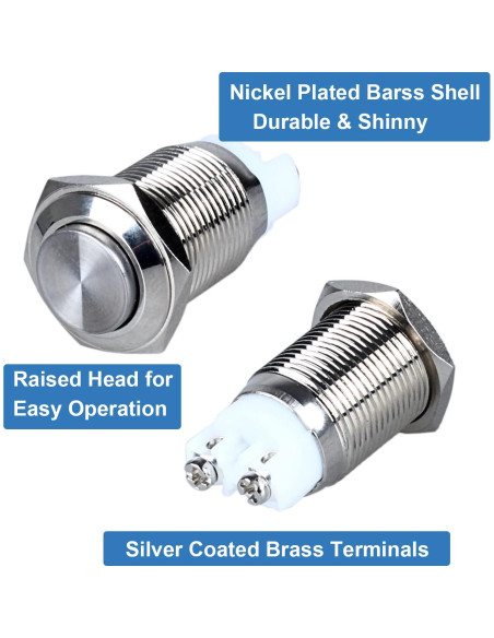 Paquete de 2 Interruptores Metálicos Impermeables DMWD 16mm Paquete de 2 Interruptores Metálicos Impermeables DMWD 16mm