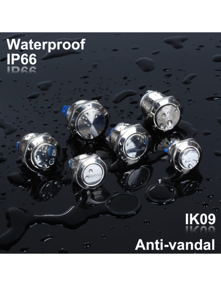 Paquete de 2 Interruptores Metálicos Impermeables DMWD 16mm Paquete de 2 Interruptores Metálicos Impermeables DMWD 16mm