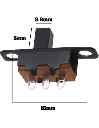 Interruptores Deslizantes 50PCS 3 Pines 2 Posiciones 0.5A 50V