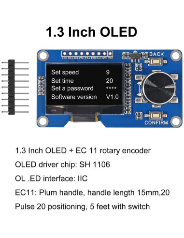 Módulo Pantalla OLED 1.3" AITRIP con Codificador EC11