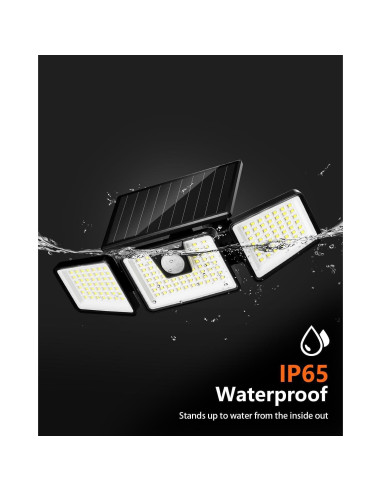 Luces Solares INCX 3 Cabezas con Sensor de Movimiento IP65