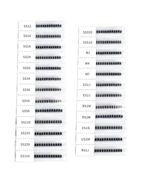 Kits de Diodos Rectificadores SMA 25 Valores 500 Pcs Kits de Diodos Rectificadores SMA 25 Valores 500 Pcs
