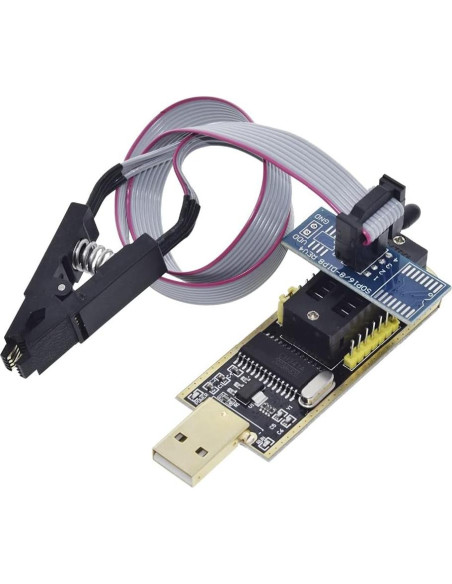 Programador USB CH341A Geekstory + Clip SOIC8 para EEPROM Programador USB CH341A Geekstory + Clip SOIC8 para EEPROM