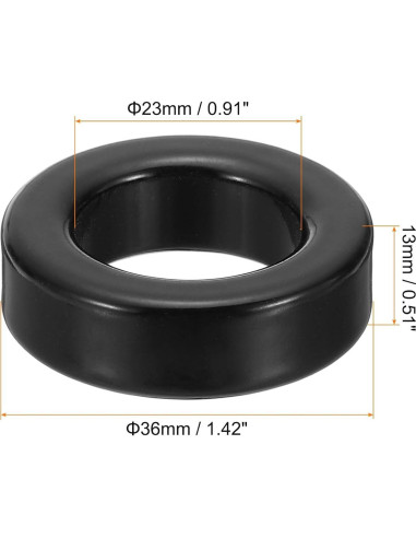 Núcleo Toroidal de Ferrita uxcell 10Pcs 23x36x13mm Negro