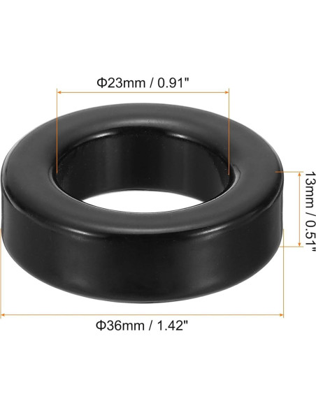 Núcleo Toroidal de Ferrita uxcell 10Pcs 23x36x13mm Negro Núcleo Toroidal de Ferrita uxcell 10Pcs 23x36x13mm Negro