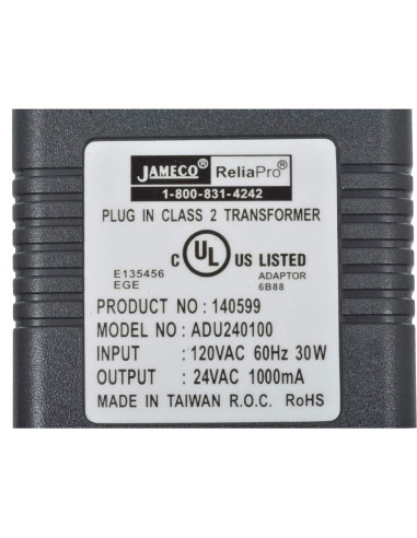 Adaptador de Pared Jameco Reliapro ADU240100 24VAC 1000mA