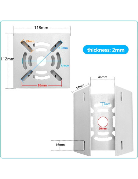 Soporte de Cámara de Seguridad OOSSXX para Poste 10.92x4.57cm Soporte de Cámara de Seguridad OOSSXX para Poste 10.92x4.57cm