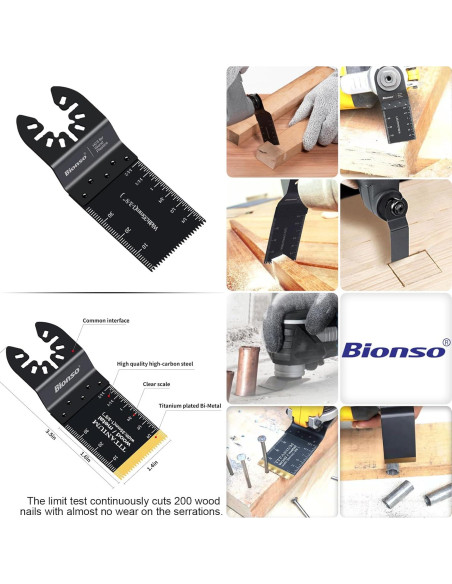 Bionso 55PCS Hojas de sierra oscilante para herramientas Bionso 55PCS Hojas de sierra oscilante para herramientas