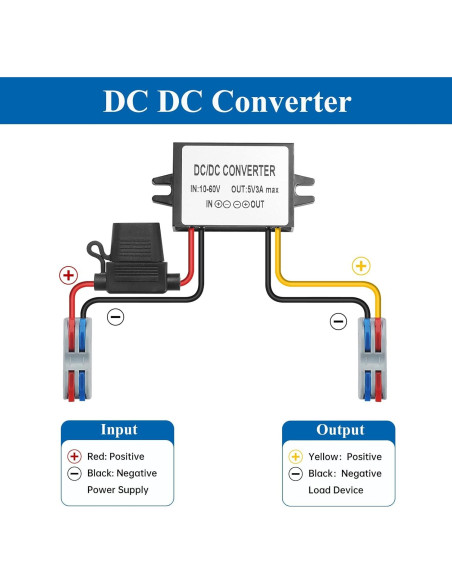 Convertidor DC-DC BEYIMEI 10-60V a 5V 3A 15W IP67 Convertidor DC-DC BEYIMEI 10-60V a 5V 3A 15W IP67