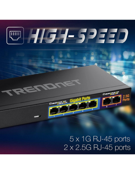 Switch Ethernet Multi-Gig TRENDnet TEG-S327 7 Puertos 2.5G Switch Ethernet Multi-Gig TRENDnet TEG-S327 7 Puertos 2.5G