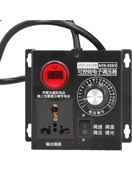 Regulador de Voltaje AC Hyuduo 4000W Ajustable 0-220V Regulador de Voltaje AC Hyuduo 4000W Ajustable 0-220V