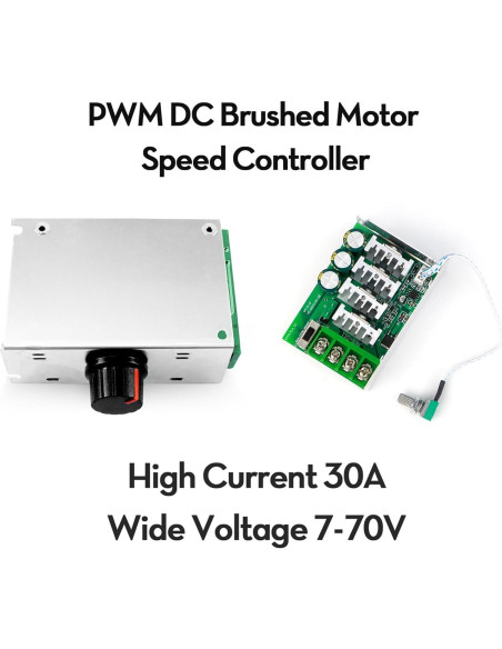 Controlador de Velocidad Motor DC PWM 30A RioRand 7-70V Controlador de Velocidad Motor DC PWM 30A RioRand 7-70V