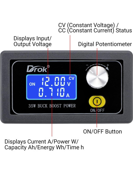 Convertidor Drok Buck Boost 5-30V a 0.6-30V 35W LCD Convertidor Drok Buck Boost 5-30V a 0.6-30V 35W LCD