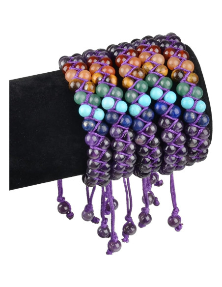 Pulsera de Cuentas Doble Capa Massive Beads 7-Chakras 6mm Pulsera de Cuentas Doble Capa Massive Beads 7-Chakras 6mm