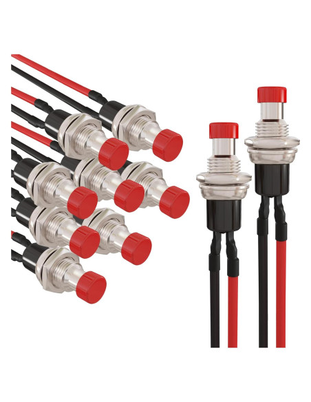 Interruptor Mini Botón Momentáneo APIELE 7mm Rojo 10 Pcs Interruptor Mini Botón Momentáneo APIELE 7mm Rojo 10 Pcs