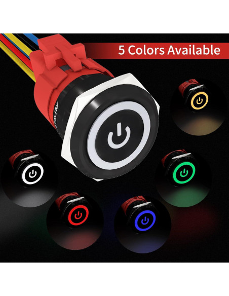 Interruptor Pulsador Metal 22mm APIELE 12V 10A IP65 Negro-Rojo Interruptor Pulsador Metal 22mm APIELE 12V 10A IP65 Negro-Rojo