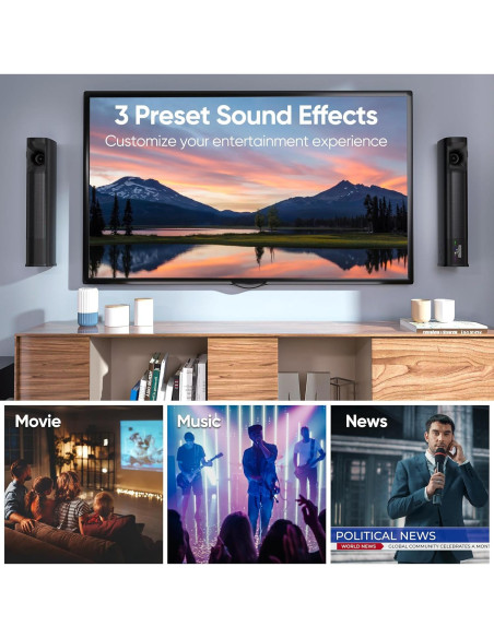 Barra de Sonido Saiyin DS6541SPB 100W con Subwoofer y Bluetooth