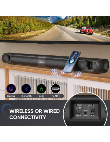 Barra de Sonido Saiyin DS6541SPB 100W con Subwoofer y Bluetooth