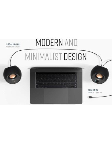 Altavoces Creative Pebble V3 2.0 Bluetooth USB-C 8W RMS Negro