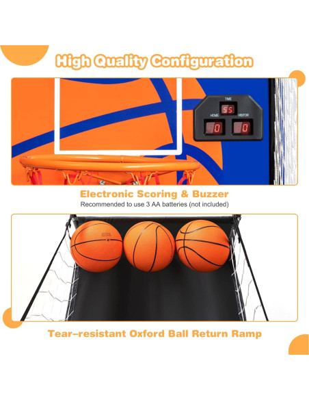 Juego de Baloncesto Electrónico Plegable Giantex con Marcador Juego de Baloncesto Electrónico Plegable Giantex con Marcador