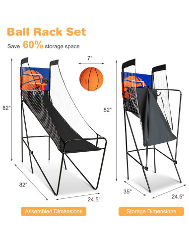 Juego de Baloncesto Electrónico Plegable Giantex con Marcador