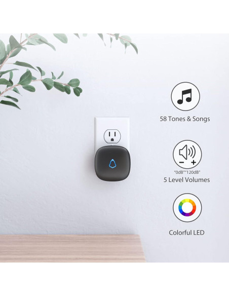 Timbre de Puerta Inalámbrico METAK con Sensor de Alarma 152.4m Timbre de Puerta Inalámbrico METAK con Sensor de Alarma 152.4m