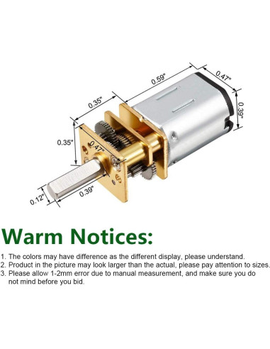 Motor de Engranaje Mini DC Hxchen 6V 150RPM Eje 3mm Metal