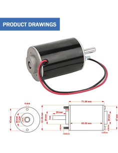 Motor de Corriente Continua 12V 30W 3500RPM Flylin 2